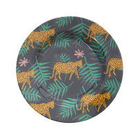 Leopard & Leaves Print Melamine Side Plate Rice DK